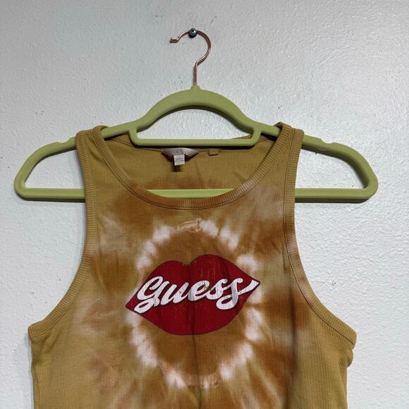 Guess Tan Cropped Tank Top Sz L - Picture 3 of 11